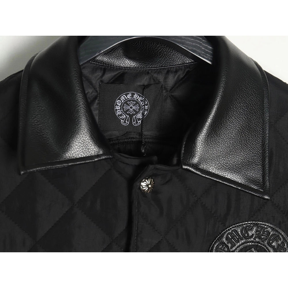 Chrome Hearts Cross Sanskrit Embroidered Lapel Padded Jacket TSK1,Chrome Hearts