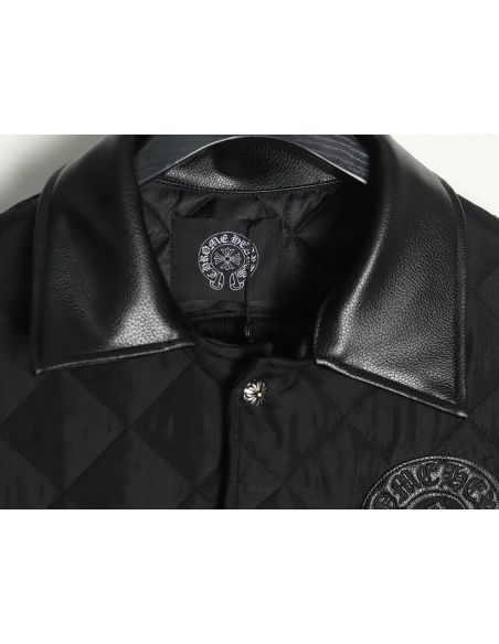 Chrome Hearts Cross Sanskrit Embroidered Lapel Padded Jacket TSK1,Chrome Hearts