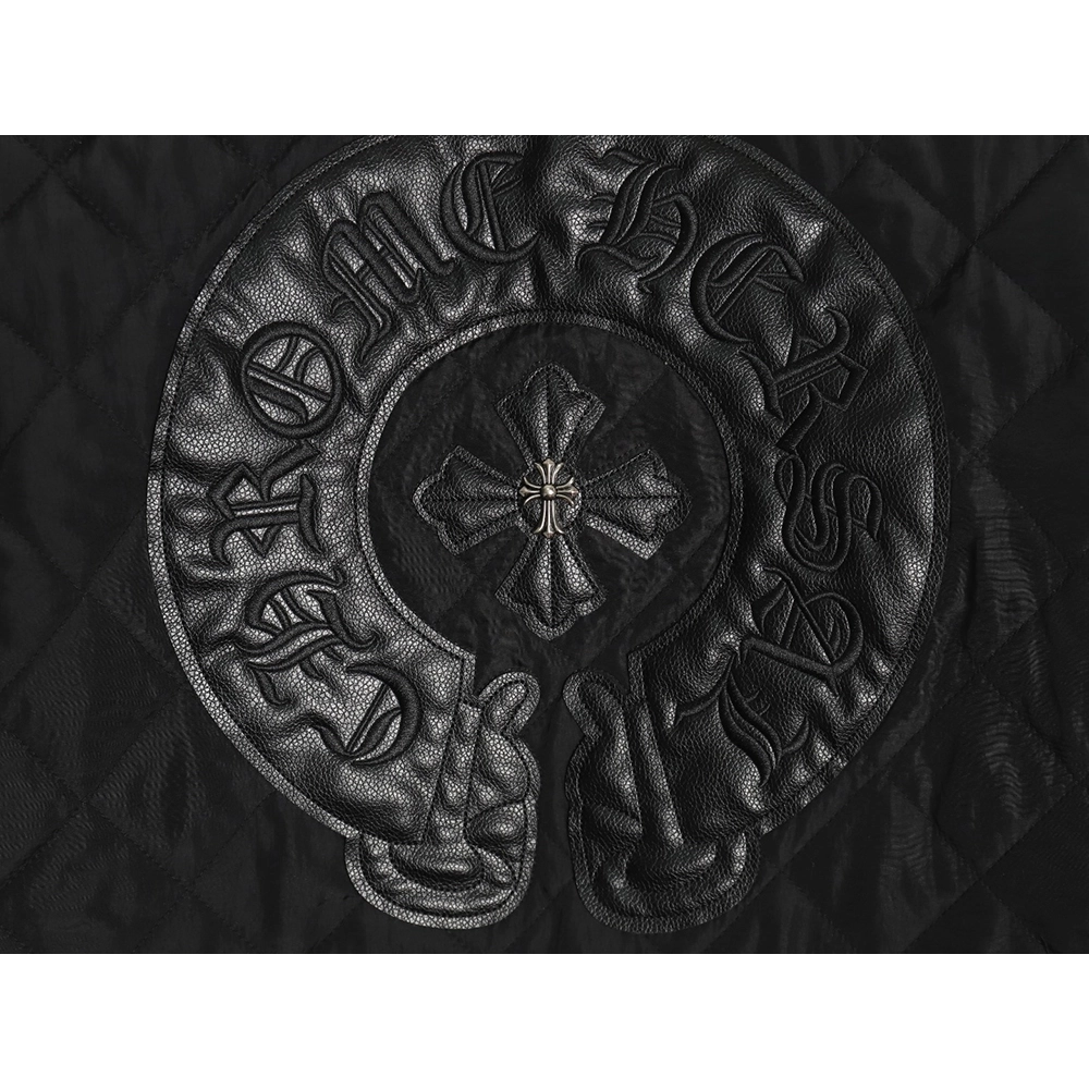 Chrome Hearts Cross Sanskrit Embroidered Lapel Padded Jacket TSK1,Chrome Hearts