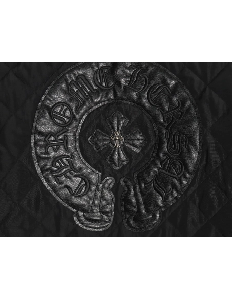 Chrome Hearts Cross Sanskrit Embroidered Lapel Padded Jacket TSK1,Chrome Hearts