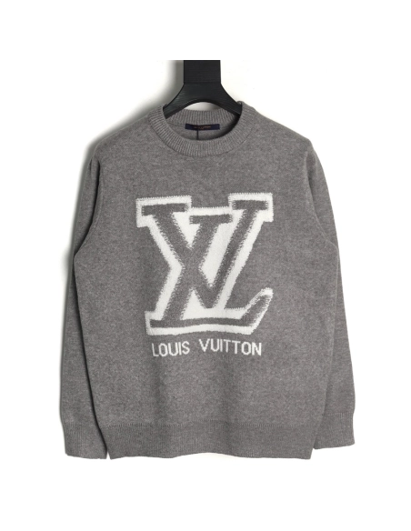 Louis Vuitton flocked logo crewneck sweater,Louis Vuitton