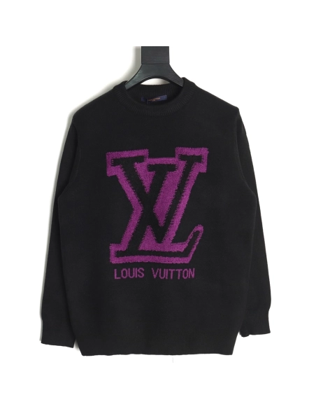 Louis Vuitton flocked logo crewneck sweater TSK1,Louis Vuitton