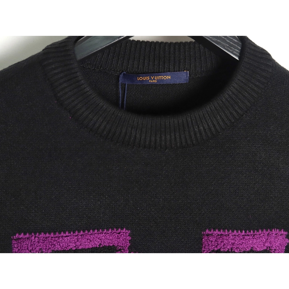 Louis Vuitton flocked logo crewneck sweater TSK1,Louis Vuitton