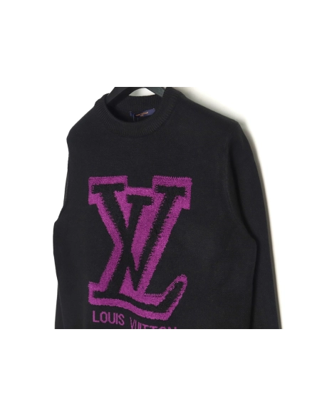 Louis Vuitton flocked logo crewneck sweater TSK1,Louis Vuitton