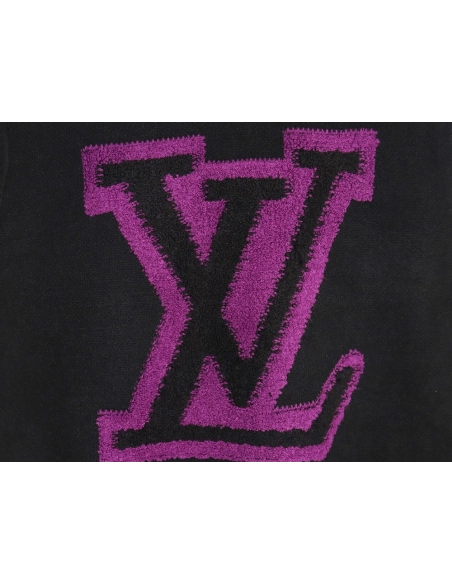 Louis Vuitton flocked logo crewneck sweater TSK1,Louis Vuitton