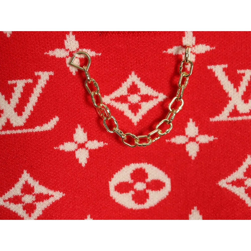 Louis Vuitton chain all over print monogram round neck sweater,Louis Vuitton