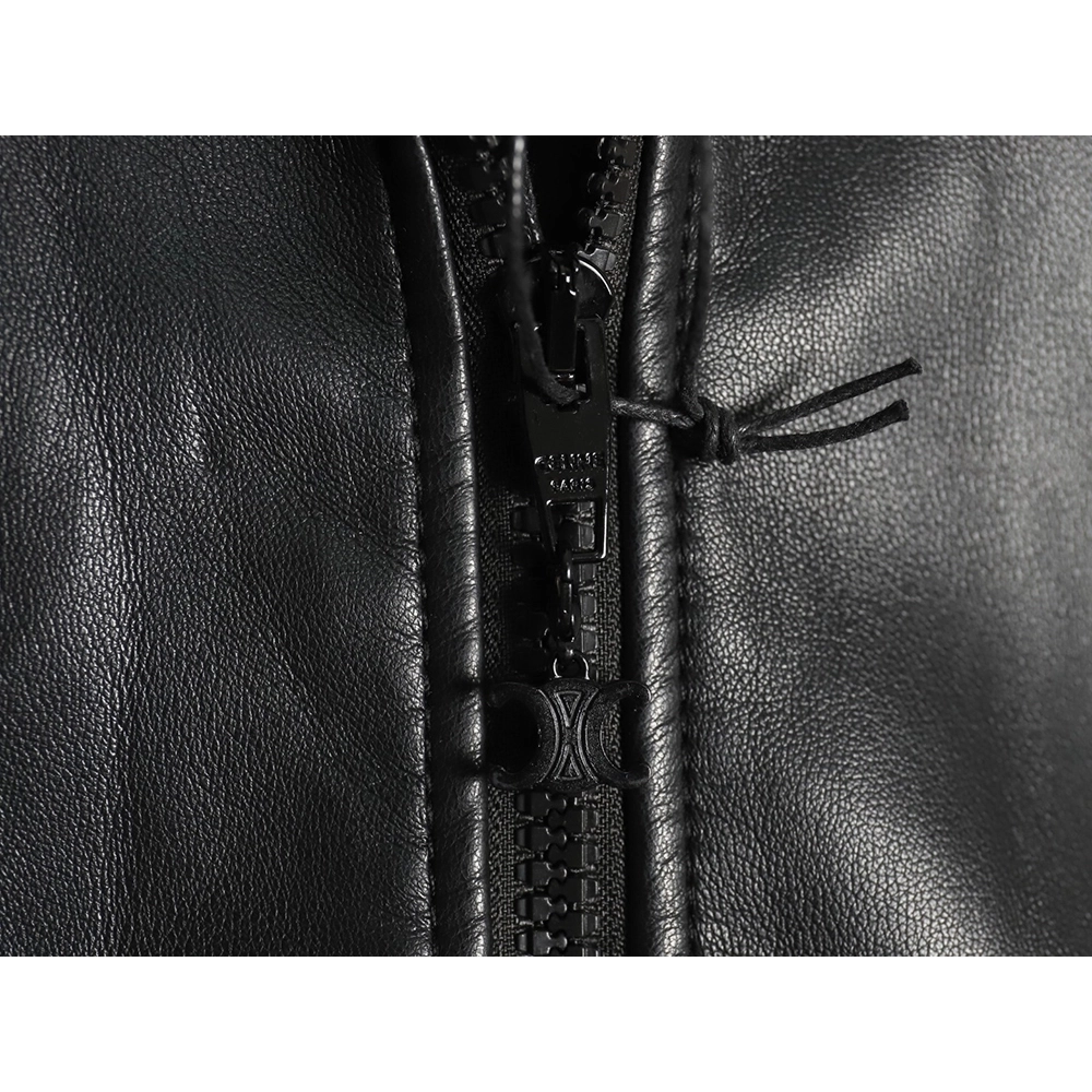 Celine paneled cotton leather jacket,Celine