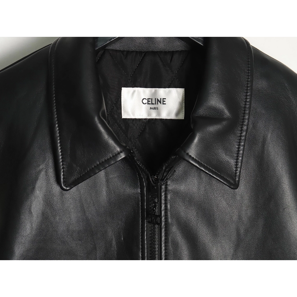 Celine paneled cotton leather jacket,Celine