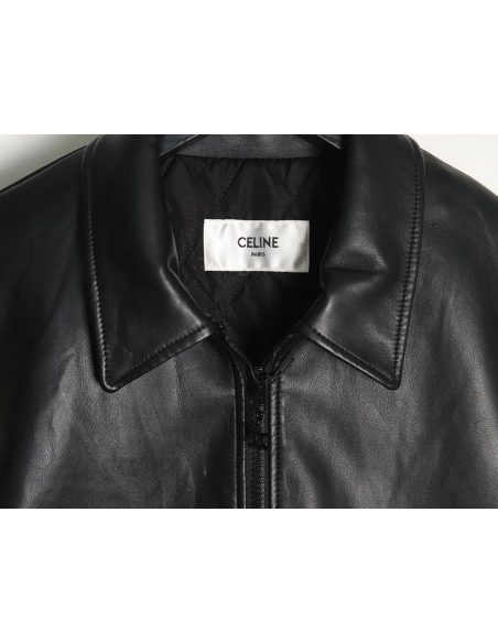 Celine paneled cotton leather jacket,Celine
