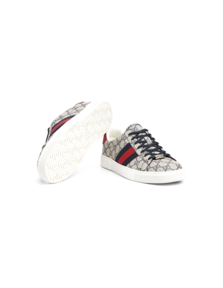 GUCCI ACE SNEAKER WITH WEB,GUCCI SHOES