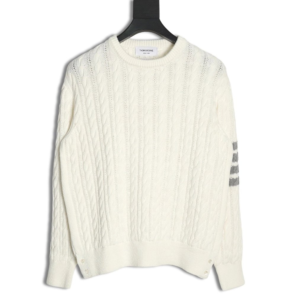 Thom Browne FourStrip Cable Crewneck Sweater,Thom Browne Sweatshirt,Sweatshirt,,Low Price High quality,Free Shipping to France