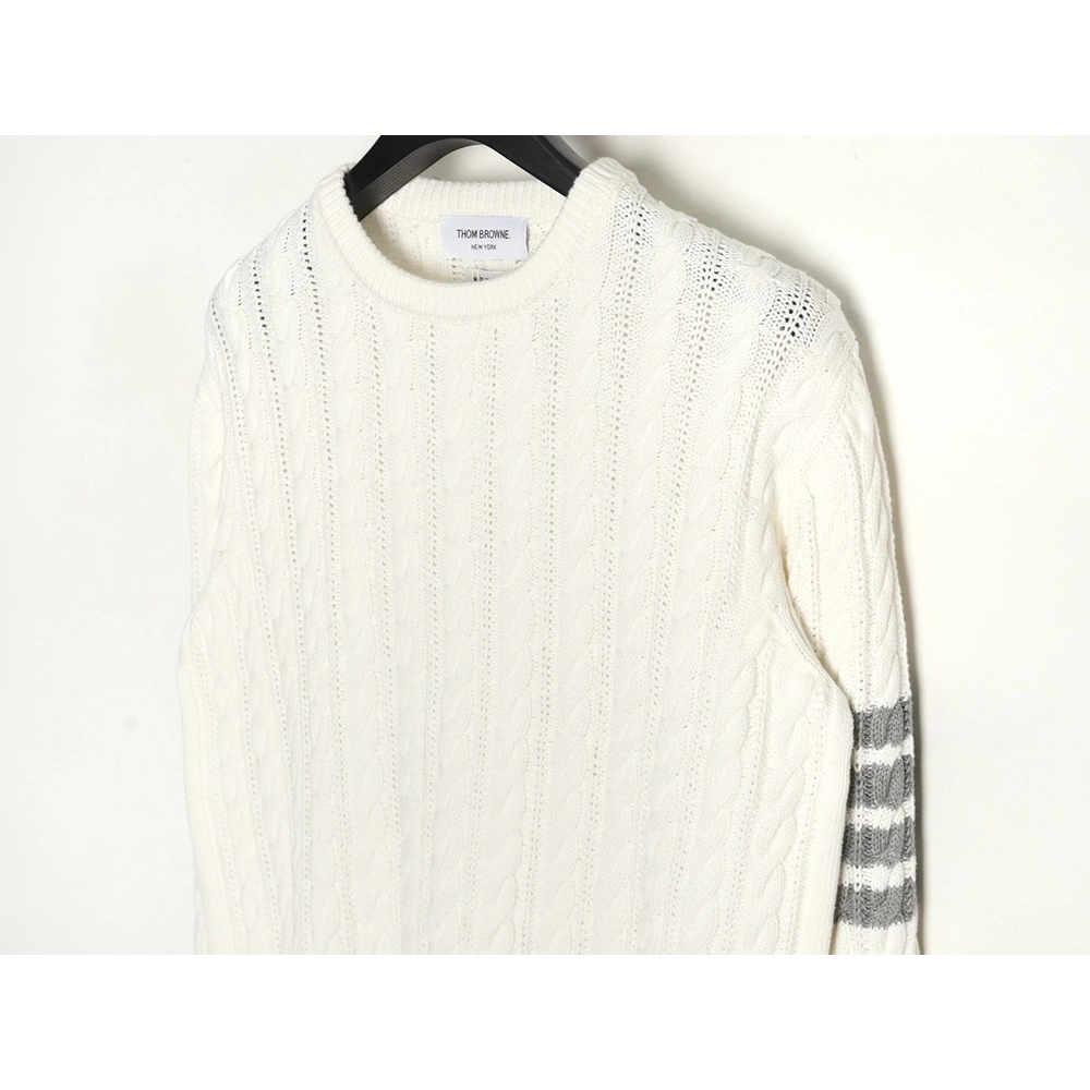 Thom Browne FourStrip Cable Crewneck Sweater,Thom Browne Sweatshirt,Sweatshirt,,Low Price High quality,Free Shipping to France