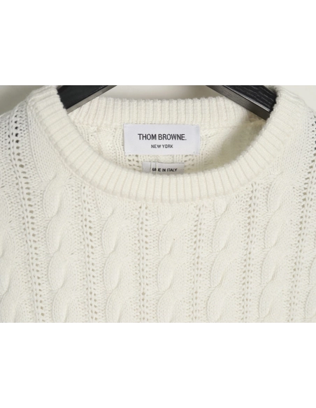 Thom Browne FourStrip Cable Crewneck Sweater,Thom Browne Sweatshirt,Sweatshirt,,Low Price High quality,Free Shipping to France