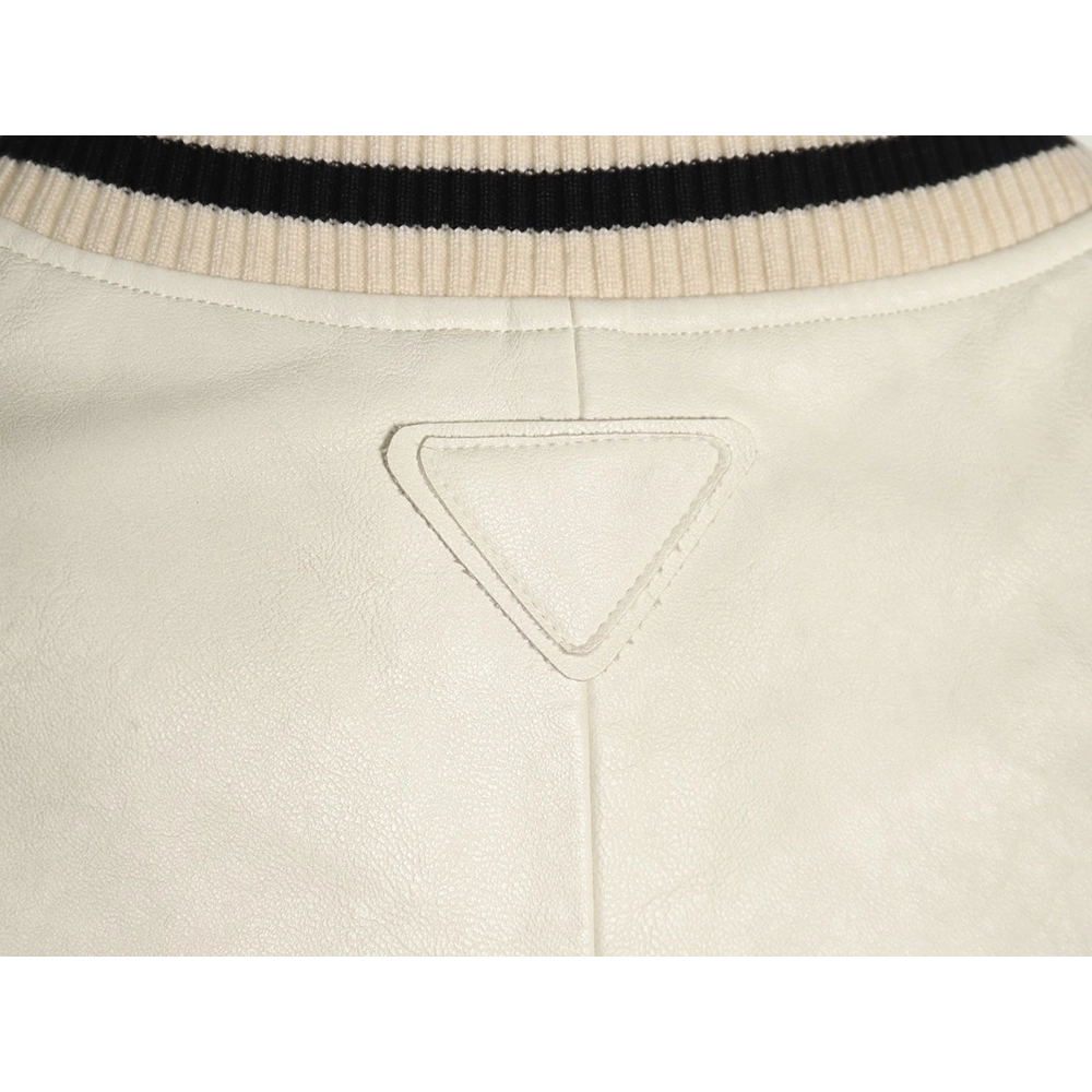 Prada P logo leather bomber jacket,Prada Jacket,Jacket,,Low Price High quality,Free Shipping to France