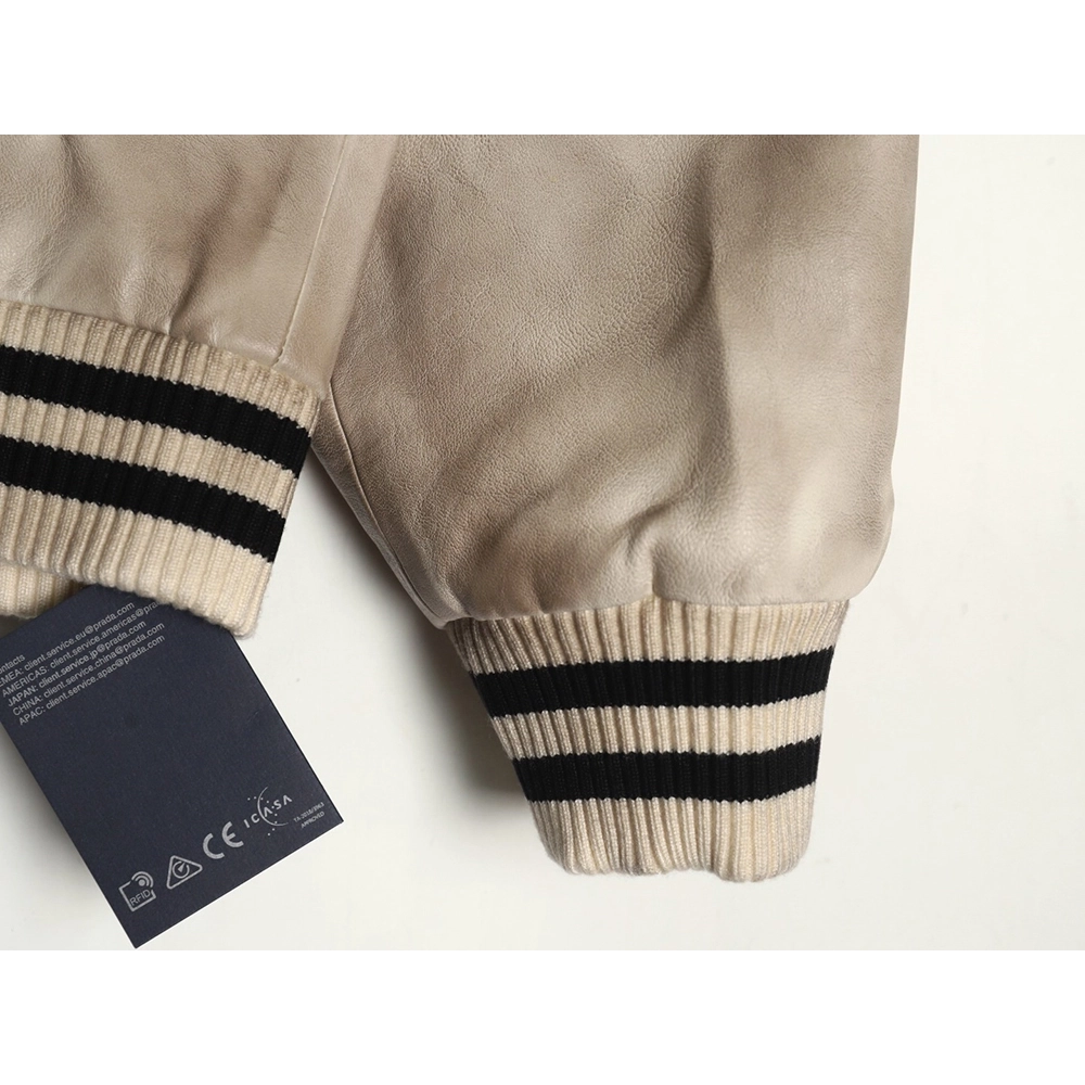 Prada P logo leather bomber jacket,Prada Jacket,Jacket,,Low Price High quality,Free Shipping to France