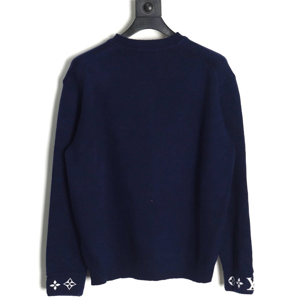 Louis Vuitton cuff jacquard wool knit sweater,Louis Vuitton Sweatshirt,Sweatshirt,,Low Price High quality,Free Shipping to Franc