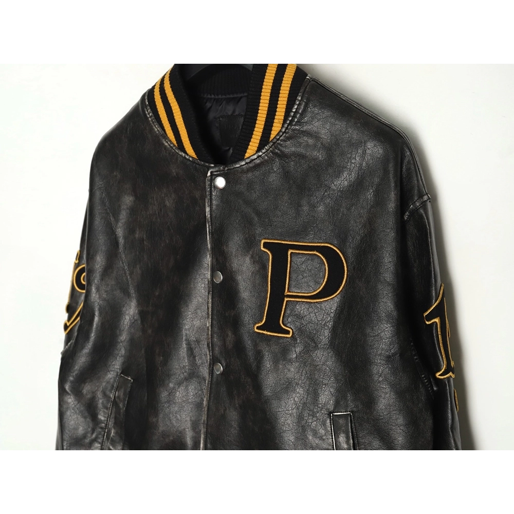 Prada P logo leather bomber jacket,Prada Jacket,Jacket,,Low Price High quality,Free Shipping to France