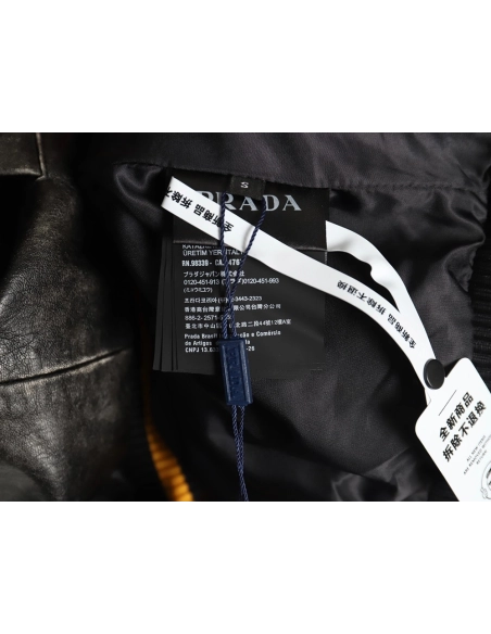 Prada P logo leather bomber jacket,Prada Jacket,Jacket,,Low Price High quality,Free Shipping to France