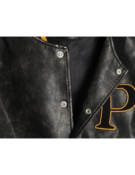 Prada P logo leather bomber jacket,Prada Jacket,Jacket,,Low Price High quality,Free Shipping to France