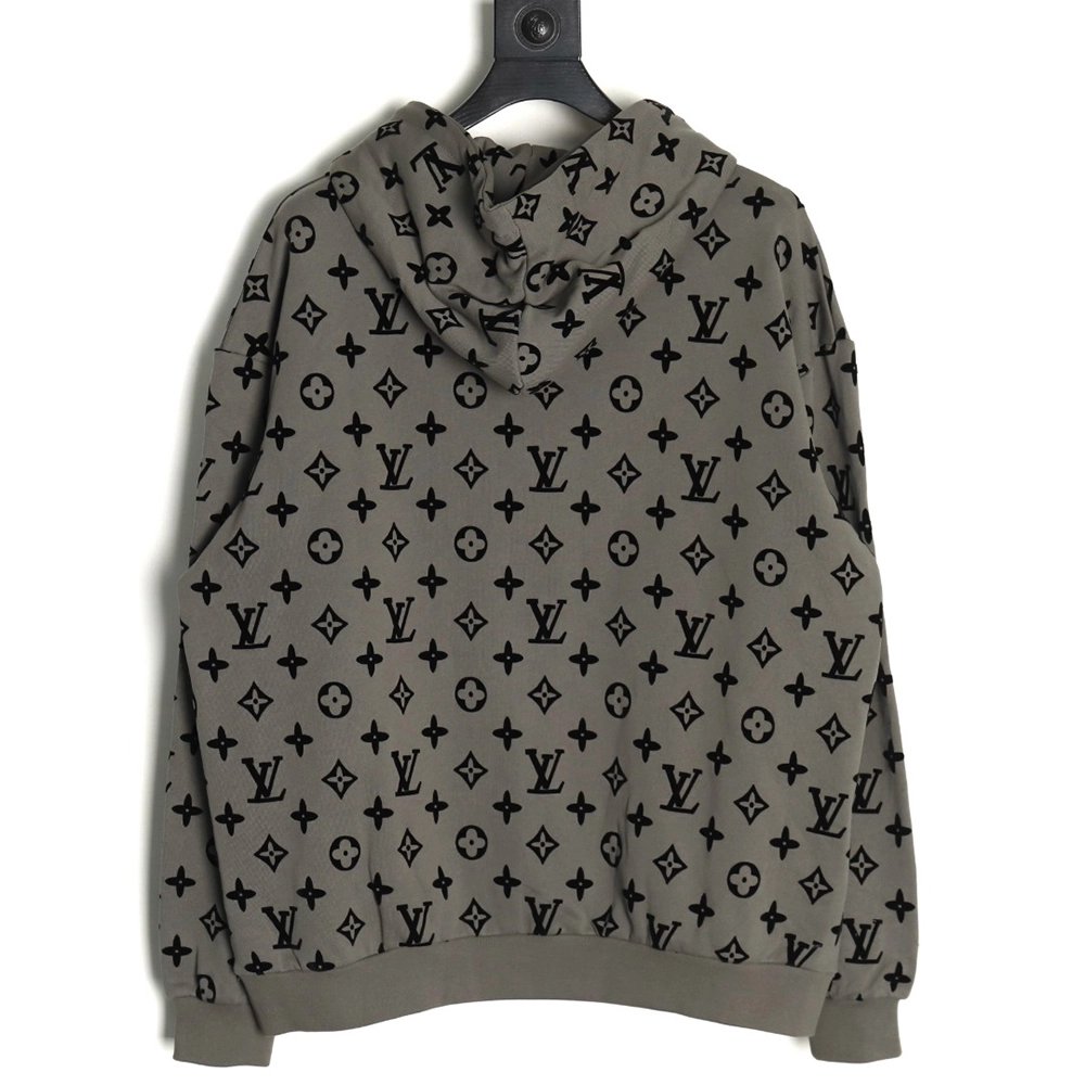 Louis Vuitton Monogram Flocked Print Hoodie,Louis Vuitton Hoodie,Hoodie,,Low Price High quality,Free Shipping to France