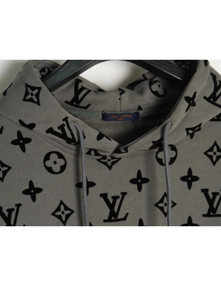 Louis Vuitton Monogram Flocked Print Hoodie,Louis Vuitton Hoodie,Hoodie,,Low Price High quality,Free Shipping to France