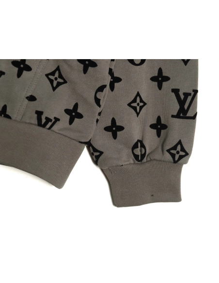 Louis Vuitton Monogram Flocked Print Hoodie,Louis Vuitton Hoodie,Hoodie,,Low Price High quality,Free Shipping to France