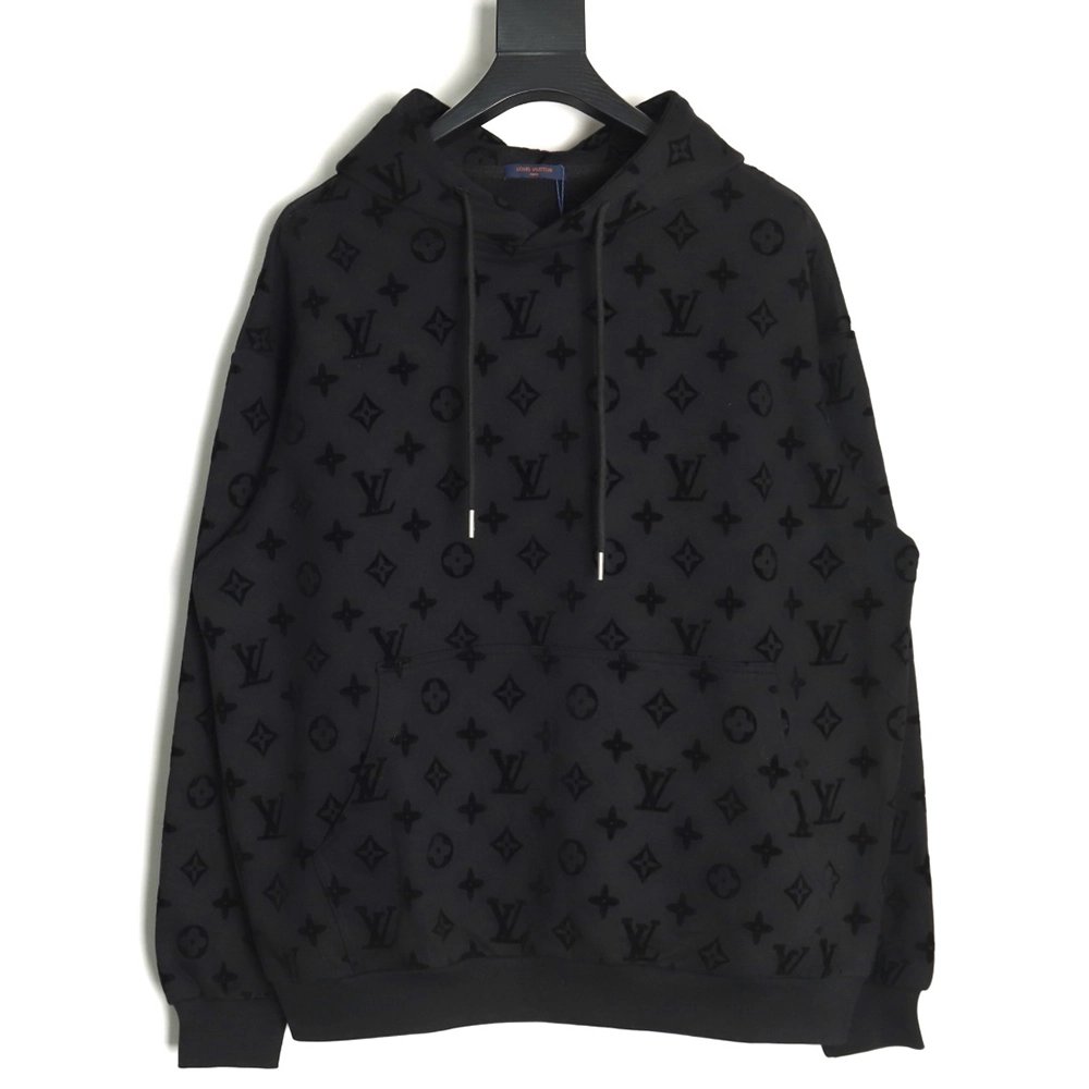 Louis Vuitton Monogram Flocked Print Hoodie,Louis Vuitton Hoodie,Hoodie,,Low Price High quality,Free Shipping to France