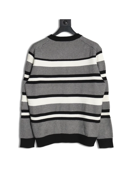 Chanel Double CC Logo Embroidered Striped Knitted Pullover,Chanel Sweatshirt,Sweatshirt,,Low Price High quality,Free Shipping to