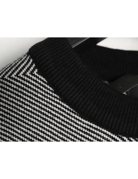 Chanel Double CC Logo Embroidered Striped Knitted Pullover,Chanel Sweatshirt,Sweatshirt,,Low Price High quality,Free Shipping to