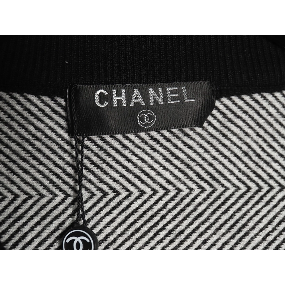 Chanel Double CC Logo Embroidered Striped Knitted Pullover,Chanel Sweatshirt,Sweatshirt,,Low Price High quality,Free Shipping to