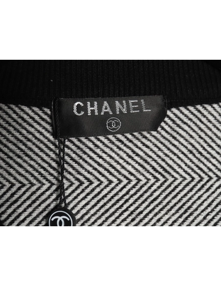 Chanel Double CC Logo Embroidered Striped Knitted Pullover,Chanel Sweatshirt,Sweatshirt,,Low Price High quality,Free Shipping to