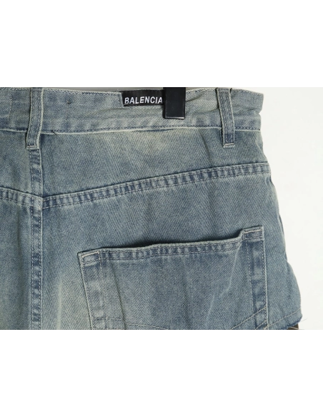 Balenciaga ripped camouflage double jeans,Balenciaga Trousers,CASUAL PANTS,APPAREL