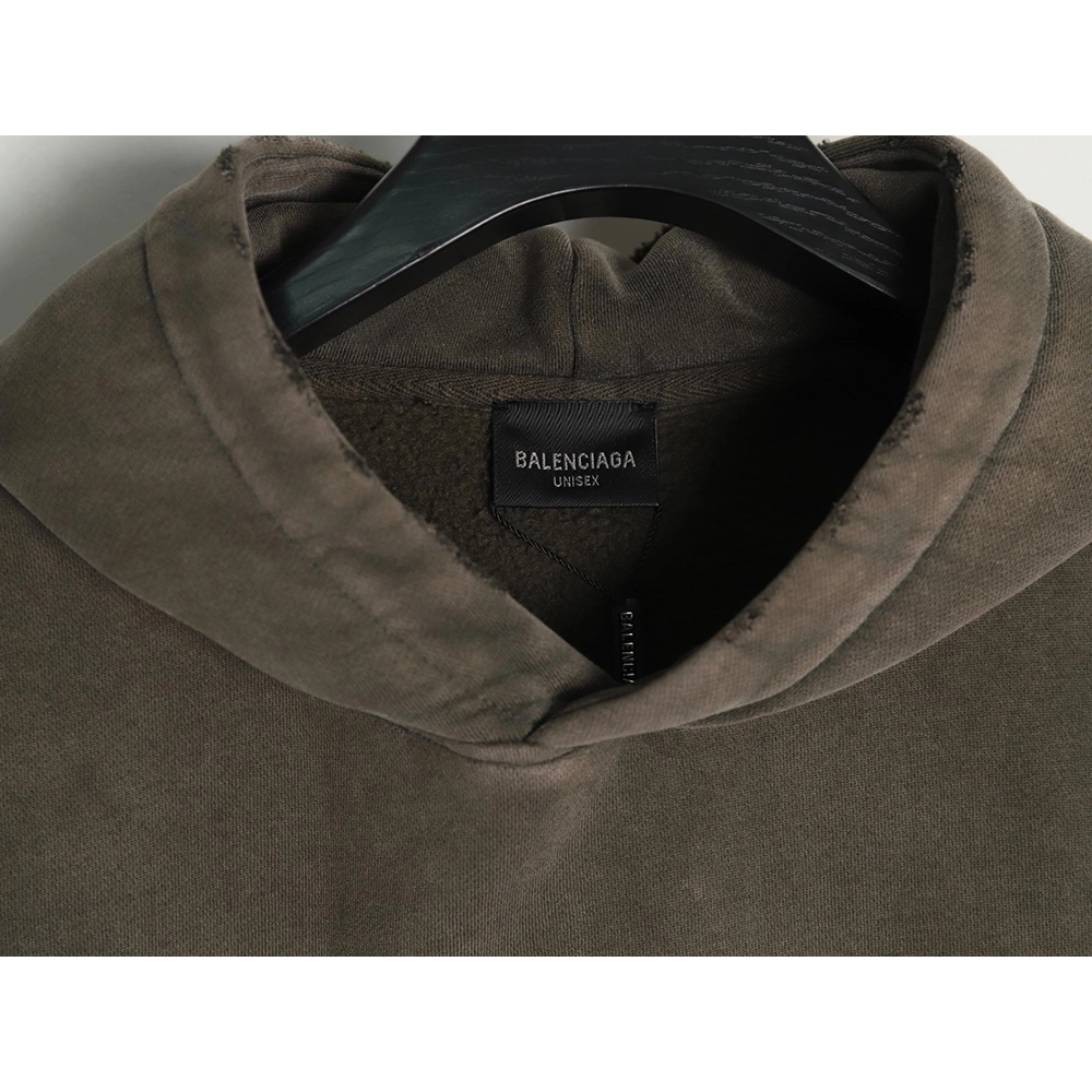 Balenciaga PARIS letter print velvet hooded sweatshirt,Balenciaga Sweatshirt,Sweatshirt,APPAREL