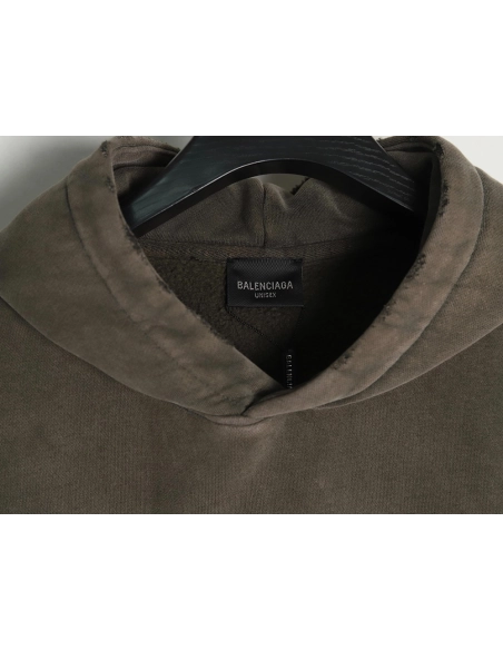 Balenciaga PARIS letter print velvet hooded sweatshirt,Balenciaga Sweatshirt,Sweatshirt,APPAREL