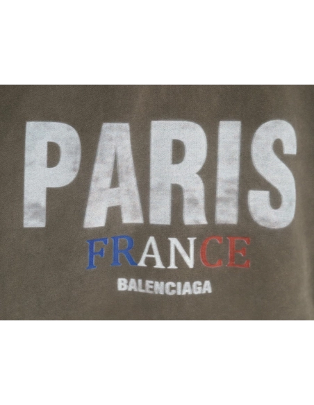 Balenciaga PARIS letter print velvet hooded sweatshirt,Balenciaga Sweatshirt,Sweatshirt,APPAREL