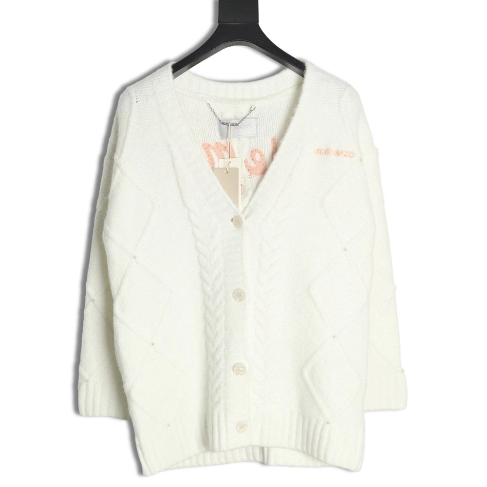 13De Marzo plaid cardigan sweater,13De Marzo Sweater,Sweatshirt,APPAREL