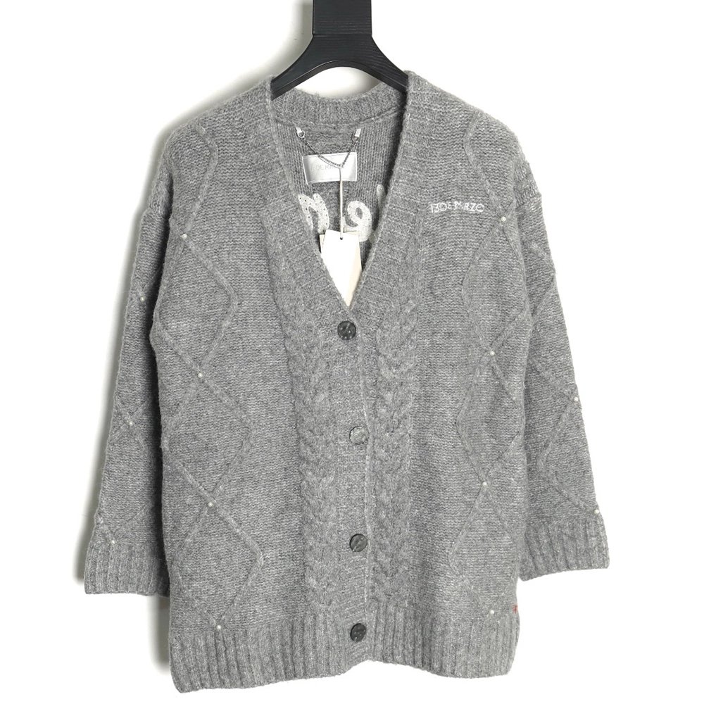 13De Marzo plaid cardigan sweater,13De Marzo Sweater,Sweatshirt,APPAREL