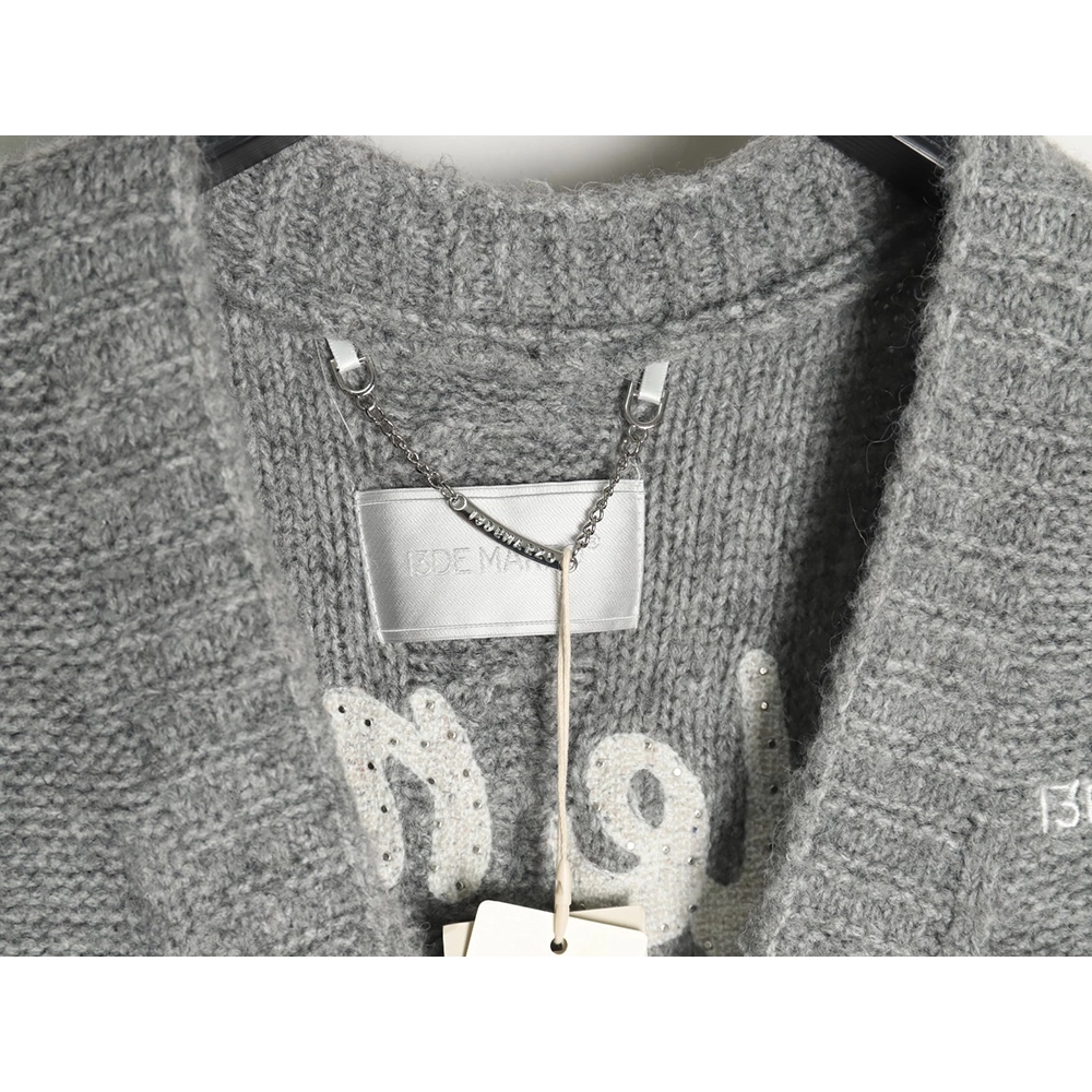 13De Marzo plaid cardigan sweater,13De Marzo Sweater,Sweatshirt,APPAREL