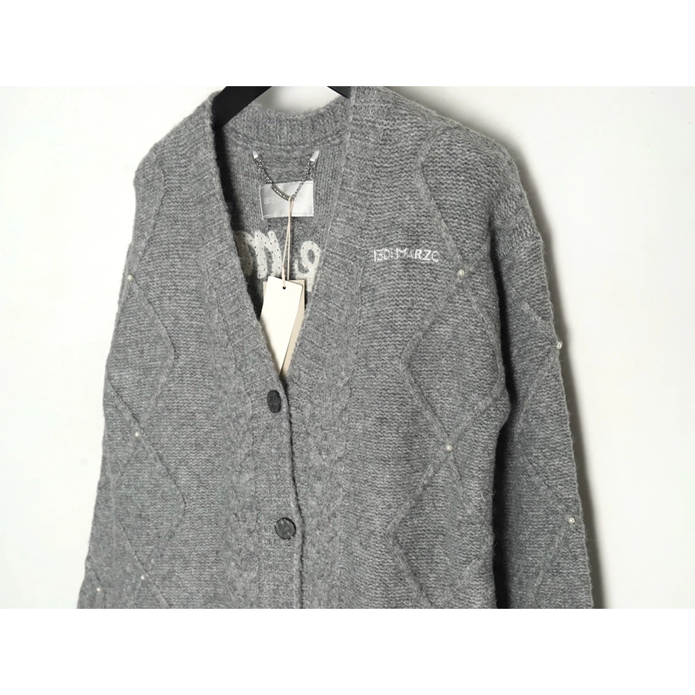 13De Marzo plaid cardigan sweater,13De Marzo Sweater,Sweatshirt,APPAREL