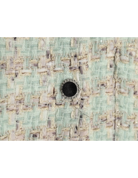 Chanel Haute Couture Silver Woven Check Shirt Jacket,Chanel Jacket,Jacket,APPAREL