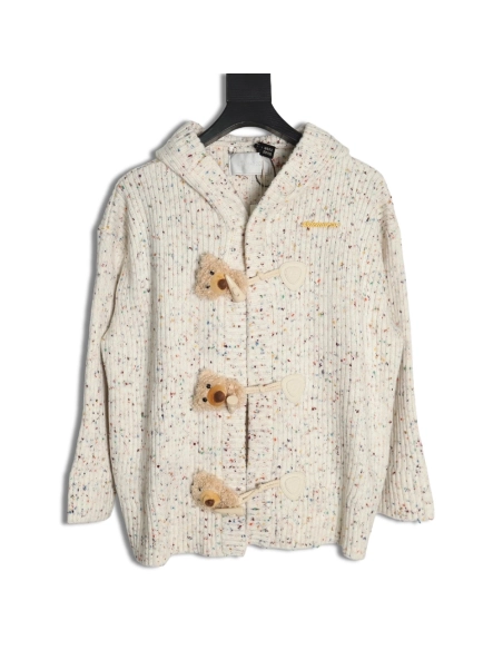 13De Marzo horn button hooded cardigan sweater,13De Marzo Sweater,Sweatshirt,APPAREL