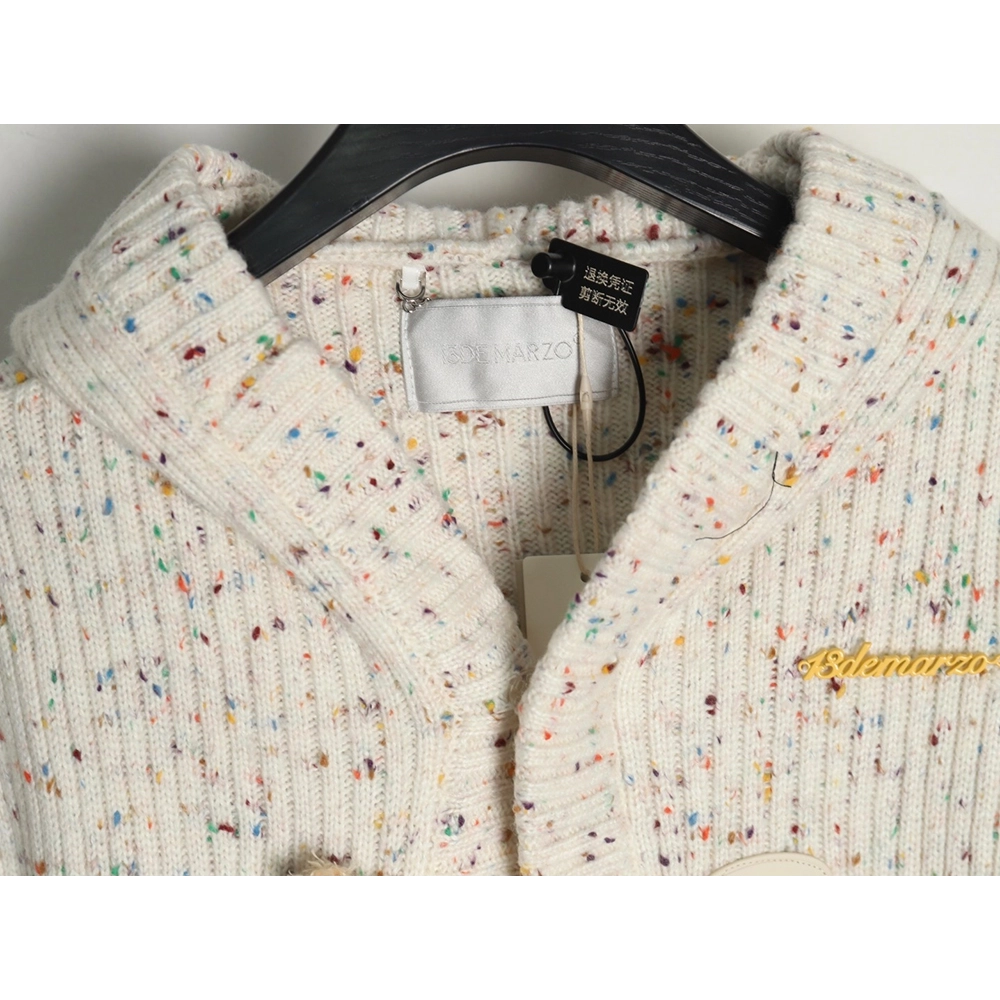 13De Marzo horn button hooded cardigan sweater,13De Marzo Sweater,Sweatshirt,APPAREL