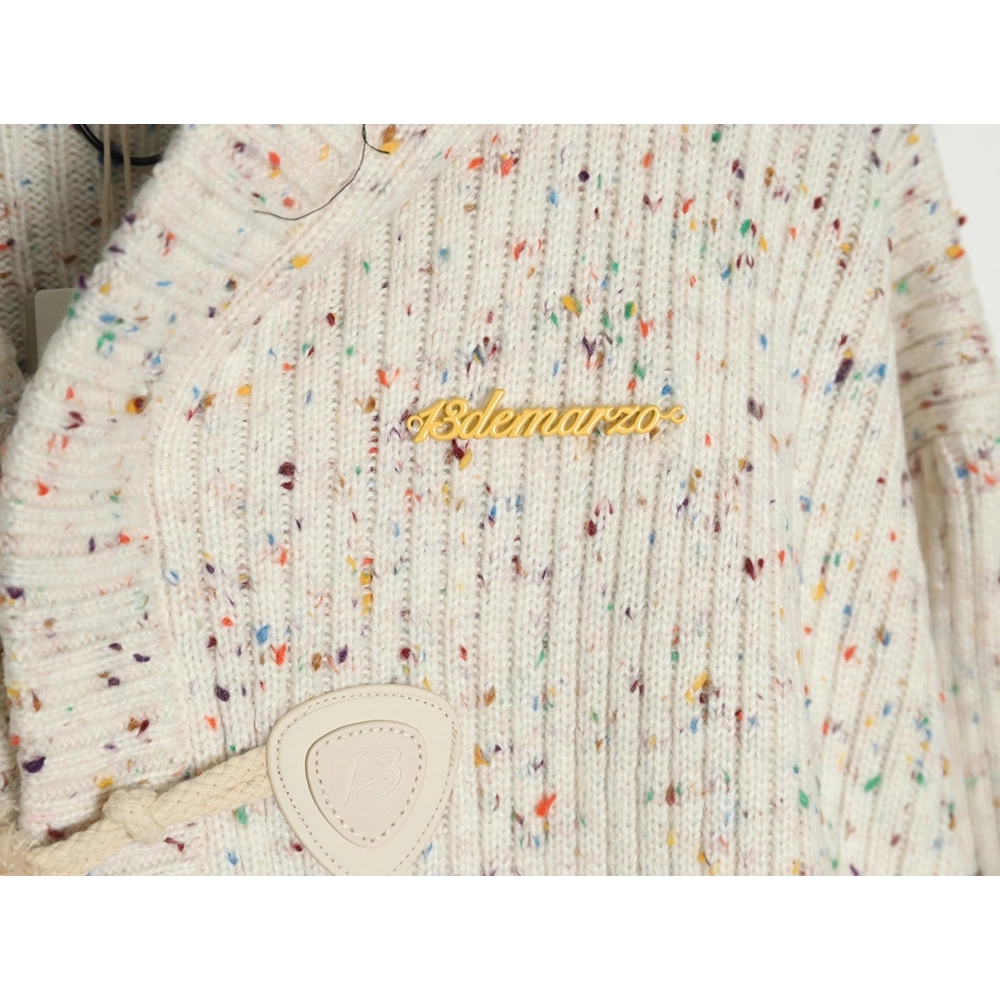 13De Marzo horn button hooded cardigan sweater,13De Marzo Sweater,Sweatshirt,APPAREL