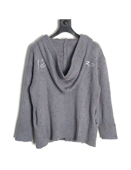 13De Marzo horn button hooded cardigan sweater,13De Marzo Sweater,Sweatshirt,APPAREL