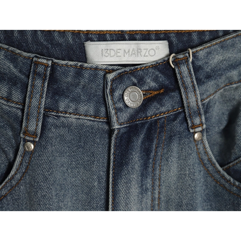 13De Marzo MidRange Bear WideLeg Jeans,13De Marzo Jeans,CASUAL PANTS,APPAREL