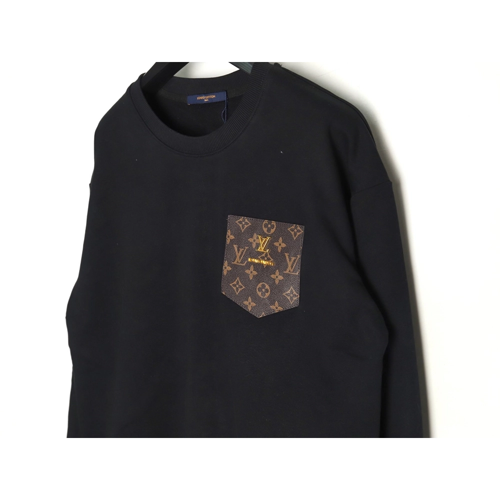 Louis Vuitton presbyopia leather label cotton sweatshirt,Louis Vuitton Sweatshirt,Sweatshirt,APPAREL