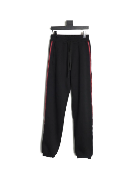 Gucci Black Web Trousers,Gucci Trousers,CASUAL PANTS,APPAREL