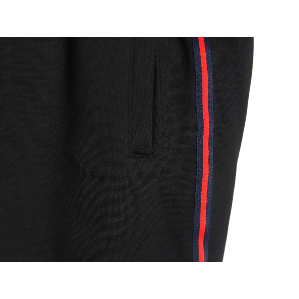 Gucci Black Web Trousers,Gucci Trousers,CASUAL PANTS,APPAREL