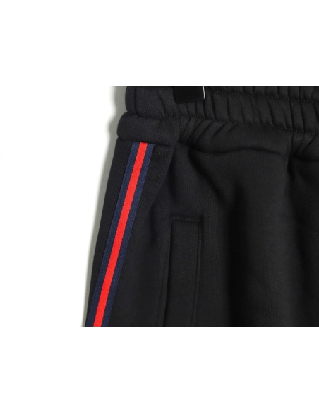 Gucci Black Web Trousers,Gucci Trousers,CASUAL PANTS,APPAREL