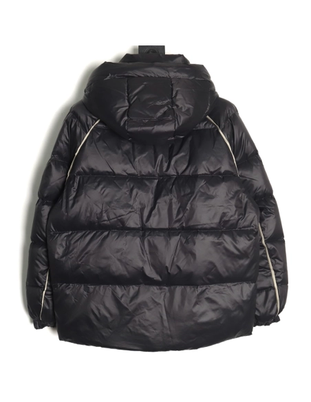 Prada metal triangle logo wide brim hooded down jacket,Prada Jacket,Jacket,APPAREL